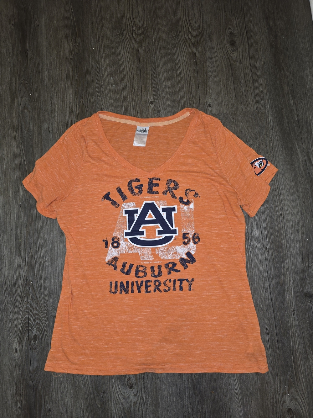 Auburn University Women's Orange V-Neck Tee